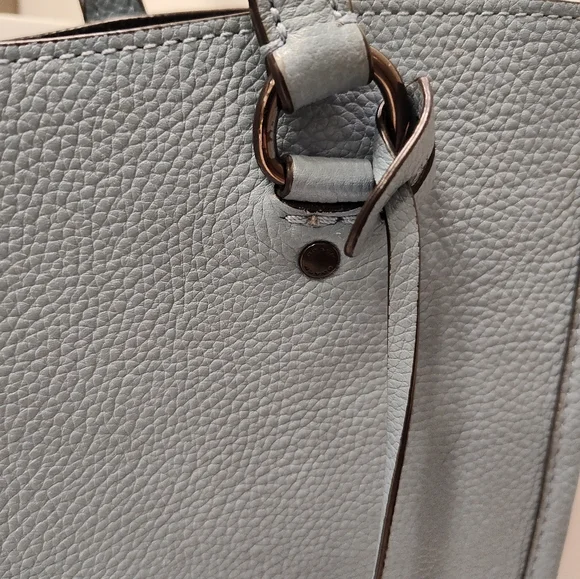 🧁GUC Coach Tyler Carryall 28 Medium Blue C2273 Pebble Leather Shoulder Tote Bag - Picture 7 of 16